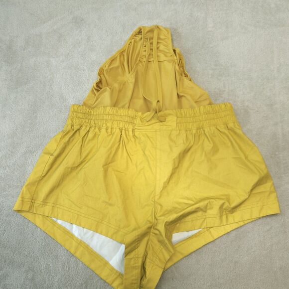 Free People Shorts Medium Yellow Lined Reflective Active Running Hot Girl Walk - Picture 12 of 13